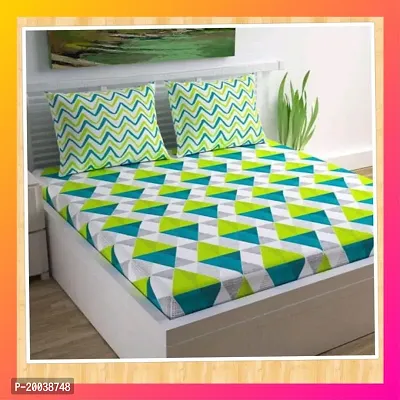 New Latest Combo 1 Double Bedsheet With Maching 2 Pillow cover New Colour-thumb0