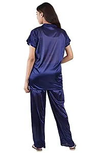 Good ChoiceNightwear for Women Essentials T_Shirt Pyjama Set | Night Suit for Women | Shirt and Pyjama Set (Front Open Collar Night Suit)-thumb4