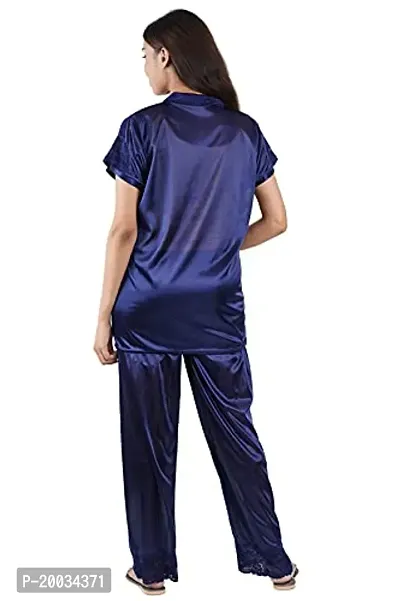 Good ChoiceNightwear for Women Essentials T_Shirt Pyjama Set | Night Suit for Women | Shirt and Pyjama Set (Front Open Collar Night Suit)-thumb5