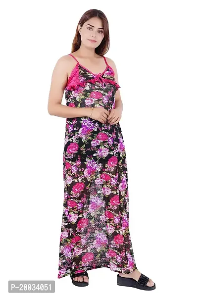 Good Choice Floral Women's Satin Maxi Nighty-thumb2