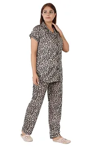 Morpankhi Fashion Tiger Print Night Suit Top and Pyjama Set | Nighty | Night Dress | Nightwear (XL) Multicolour-thumb1