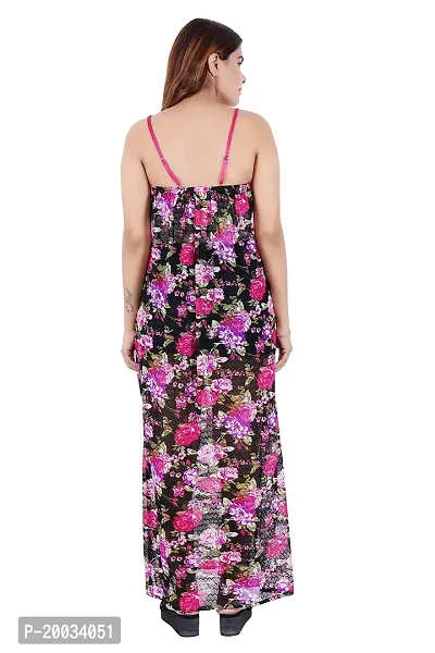 Good Choice Floral Women's Satin Maxi Nighty-thumb4