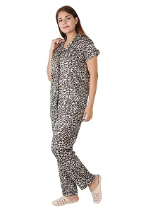 Morpankhi Fashion Tiger Print Night Suit Top and Pyjama Set | Nighty | Night Dress | Nightwear (XL) Multicolour-thumb2