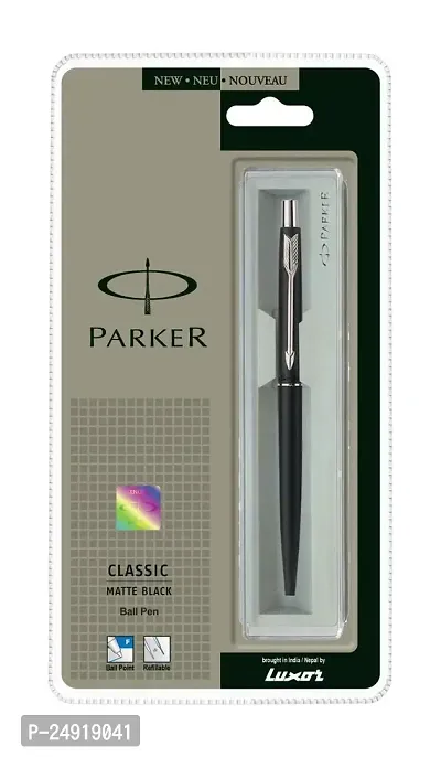 Parker Classic Matte Black Ball Pen with Blue Ink-9000013840(Pack of 2)-thumb2