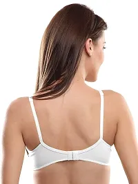 Lovable Women Girls Cotton Non Wired Padded 3/4th Coverage Bra in White Color- CONFI-41-WHITE- 32B-thumb2