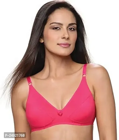 Lovable Cotton Non Padded Non Wired Full Coverage Pink Bra - All Day Long - L-1797-BRIGHT PINK-36D-thumb0