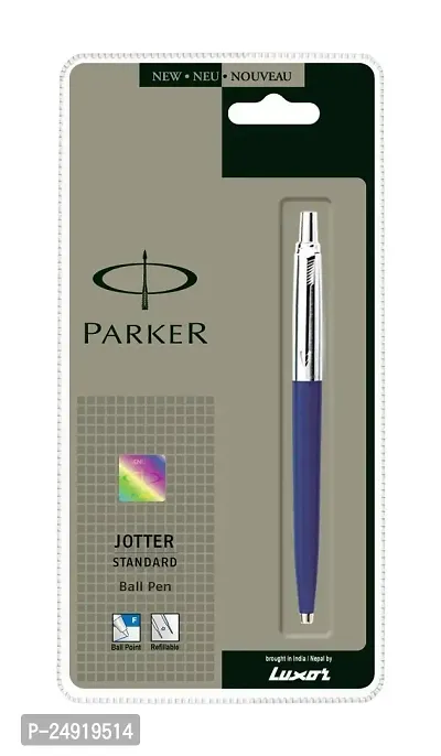 Parker Jotter Standard Chrome Trim Ball Pen | Pen for Gifting | Ideal Rakhi Gift For Brother  Sister Pens Rakshabandhan Gifts | Rakhi Pen Gift Set | Color  Design May Vary-thumb0