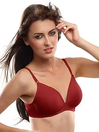 Lovable Women Girls Cotton Non Wired Padded 3/4th Coverage Bra in Maroon Color- CONFI-41-MAROON- 32B-thumb1