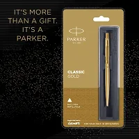 Parker Classic Gold Ball Pen With (Parker Quink Flow Refill Combo Pack 2 - Blue Ink) By DTL Company-thumb1