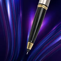 Parker Galaxy Stainless Steel Gold Trim Ball Pen-thumb3