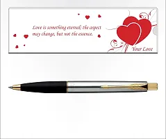 Parker Frontier Special Love Edition Stainless Steel Ball Pen - Gold Trim, Blue Ink-thumb1