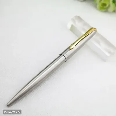 Parker Galaxy Stainless Steel Gold Trim Ball Pen-thumb5