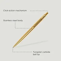 Parker Classic Gold Trim Ball Pen | Refillable | Gold Trim | Stainless Steel (1 Count, Pack of 1, Ink - Blue) | Ideal for gifting | Best pen for professionals, students-thumb2