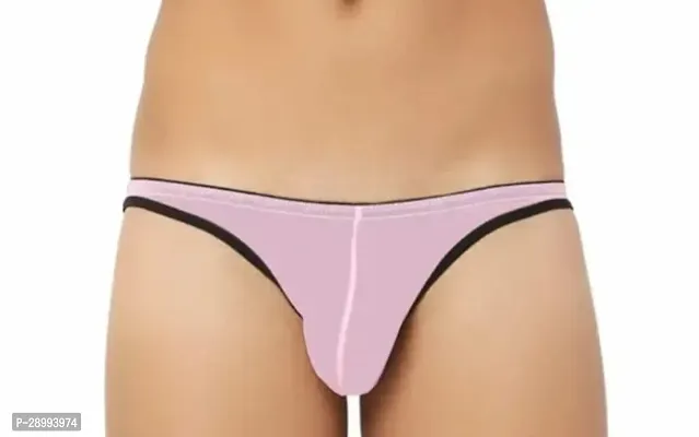 Stylish Pink Cotton Blend Solid Briefs For Men-thumb0