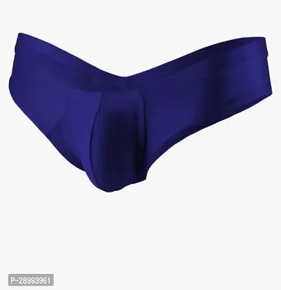 Stylish Blue Cotton Blend Solid Briefs For Men