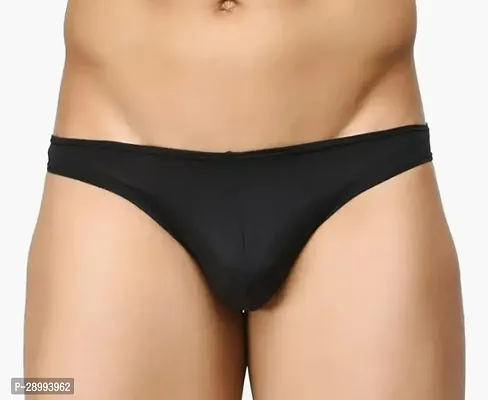 Stylish Black Cotton Blend Solid Briefs For Men