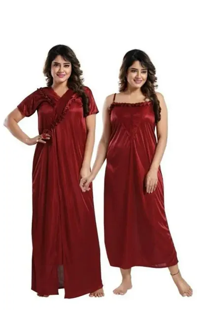 Elegant Bridal 2 PC Night Gown With Robe