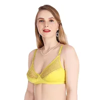 Multicoloured Cotton Blend Non Padded Bra | Pack of 3 |-thumb1