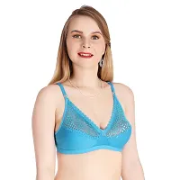 Multicoloured Cotton Blend Non Padded Bra | Pack of 3 |-thumb2