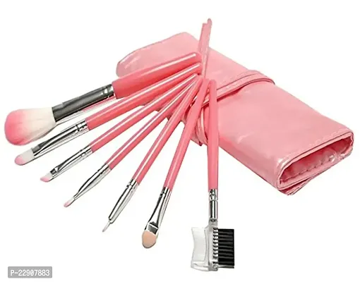 Nema Portable Seven Makeup Brushes Case - Pink