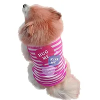 Nema Fashion Puppy Stripe Vest T Shirt - Pink - M-thumb2