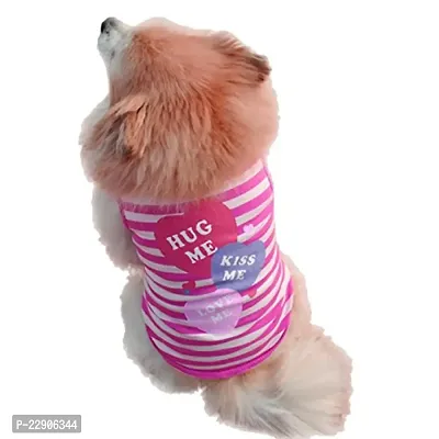 Nema Fashion Puppy Stripe Vest T Shirt - Pink - M-thumb3