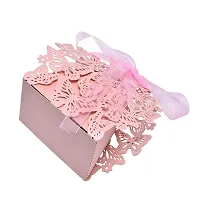 Nema NM Butterfly Paper Candy Box with Ribbon (Pink) - Pack of 10-thumb2