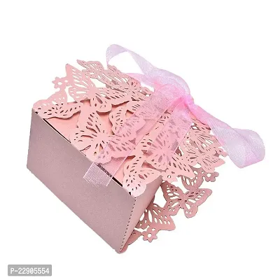 Nema NM Butterfly Paper Candy Box with Ribbon (Pink) - Pack of 10-thumb3