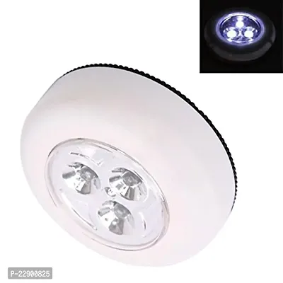 Futaba 3-LED Push Touch Lamp Mini Round Emergency Light with Stick Tape - White-thumb4