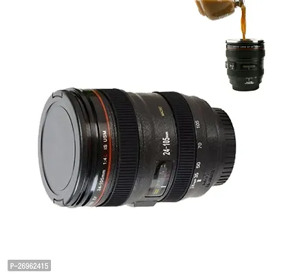 Black Coated  Stainless Steel Camera Lens Mug - Large-thumb2