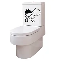 Funny  Black and White Boy and Girl Toilet Seat Decal Sticker-thumb2
