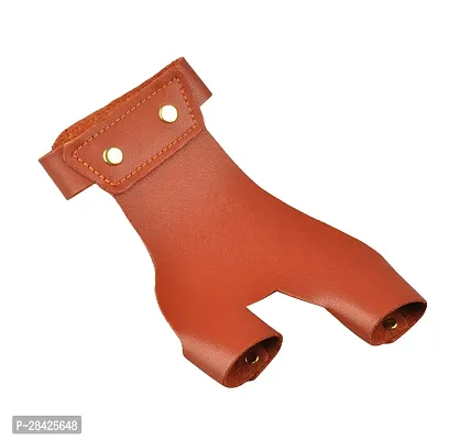 Archery Finger Guard 2 Finger Glove Protector - Brown-thumb2
