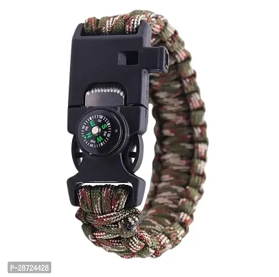 Survival Bracelet Flint Fire Starter Gear With Compass-thumb0