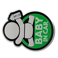 3D Waterproof Aluminum Baby in CAR Sticker-Green-thumb1