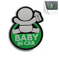 3D Waterproof Aluminum Baby in CAR Sticker-Green-thumb2