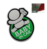 3D Waterproof Aluminum Baby in CAR Sticker-Green-thumb4