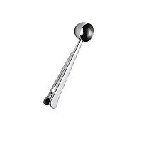 Stainless Steel Multifunctional Spoon with Bag Clip- Silver-thumb3