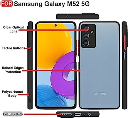 Samsung M52 (5G) | Camera Bump Protection Frosted Matte | 360 Degree Shockproof Anti-Drop for Samsung Galaxy M52 (5G) (Black)-thumb4