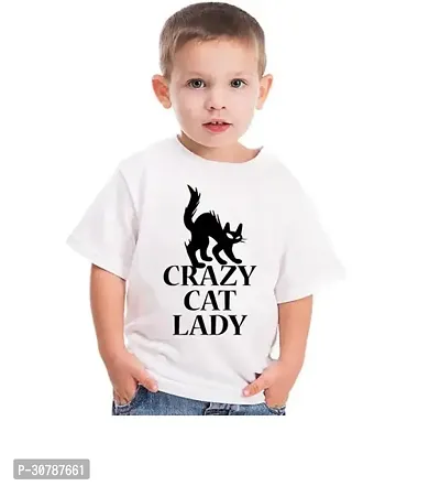 Stylish White Polyester Printed Tees For Boys-thumb0