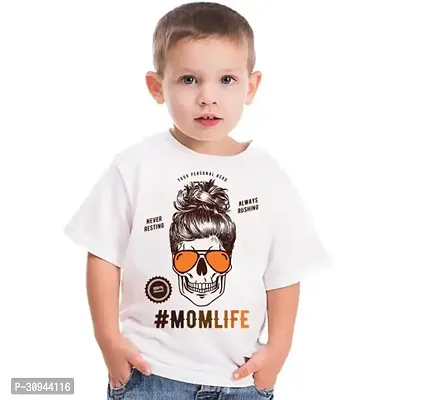 Stylish White Polyester Printed Tees For Boys-thumb0