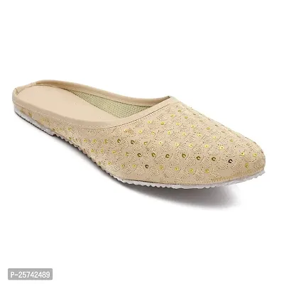 Women's Rajasthani Mojari-Jutti Ethnic Footwear (Cream, 8)-thumb3