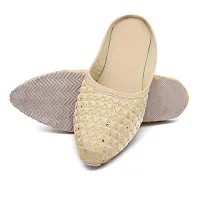 Women's Rajasthani Mojari-Jutti Ethnic Footwear (Cream, 8)-thumb1