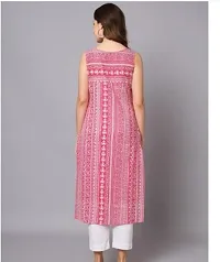 Stylish Rayon Pink Printed Kurtis For Women-thumb1