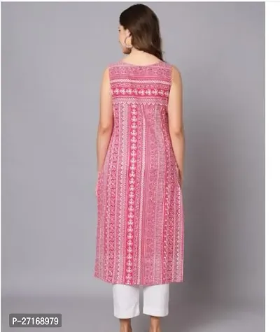 Stylish Rayon Pink Printed Kurtis For Women-thumb2