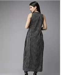 Stylish Rayon Black Striped Kurtis For Women-thumb1