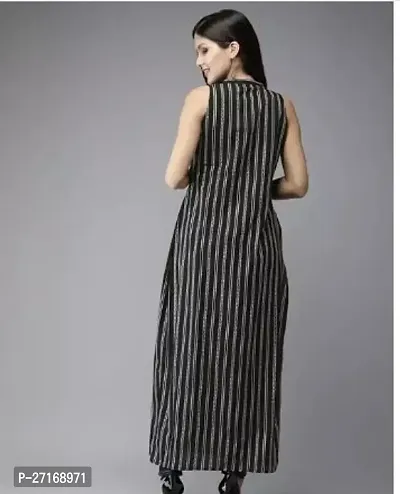 Stylish Rayon Black Striped Kurtis For Women-thumb2