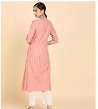 Stylish Viscose Rayon Pink Printed Kurtis For Women-thumb1