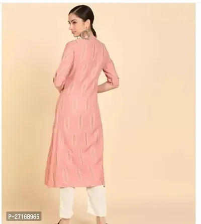 Stylish Viscose Rayon Pink Printed Kurtis For Women-thumb2