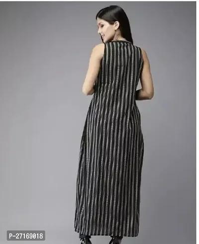 Stylish Rayon Black Striped Kurtis For Women-thumb2