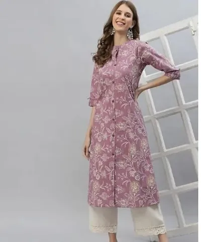 Stylish Rayon Printed A-Line Kurtis